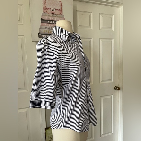 RALPH LAUREN Sport Striped Shirt - Black and White Size 8 - Picture 4 of 6